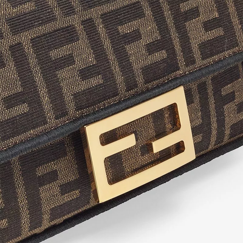 Affordable Affordable Fendi Mini Baguette Bag In FF Motif Fabric Brown 0118