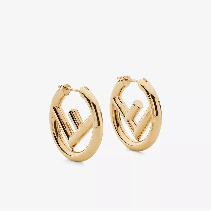 Affordable F is Fendi Small Hoop Earrings In Metal Gold 0120