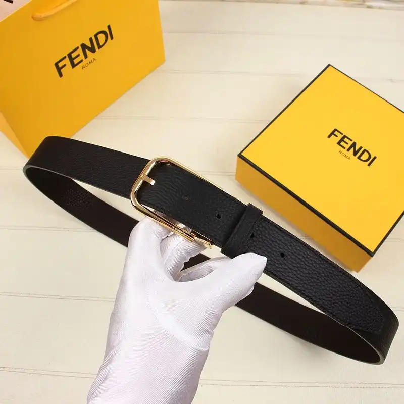 Cheap Affordable Fendi Pin Buckle Belt In Calf Leather Black 0123