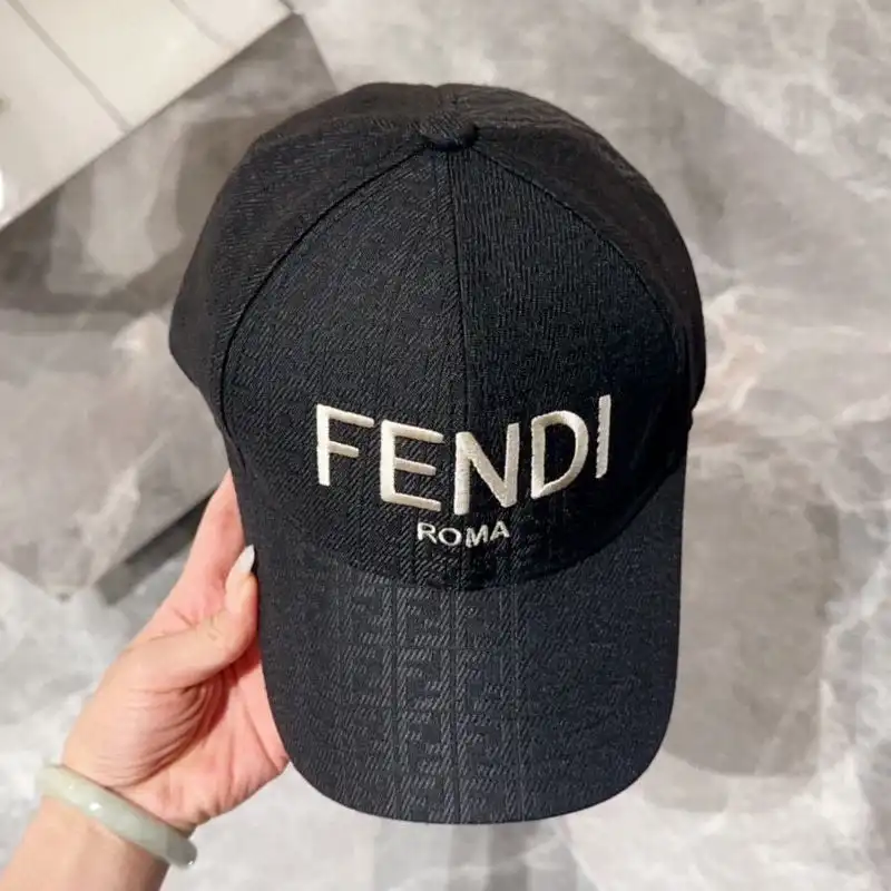 Affordable Affordable Fendi Baseball Cap In Fendi Roma FF Shadow Intarsia Motif Canvas Black White 0123