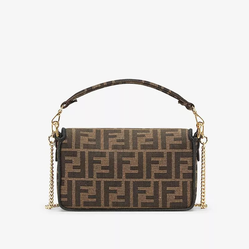 Affordable Affordable Fendi Mini Baguette Bag In FF Motif Fabric Brown 0118