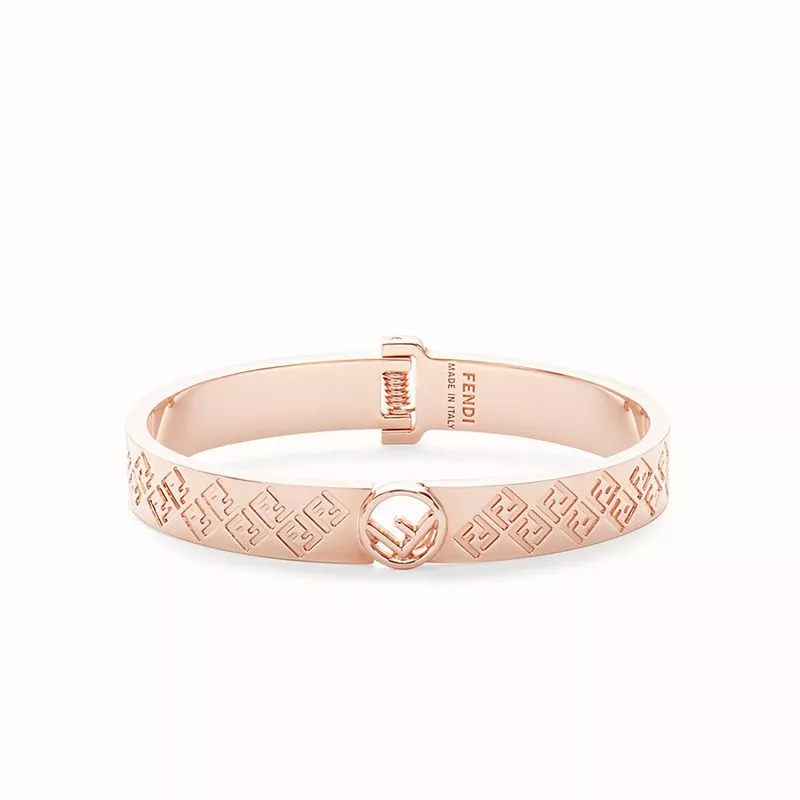 Affordable F is Fendi Ragid Bracelet In Metal Rose Gold 0120