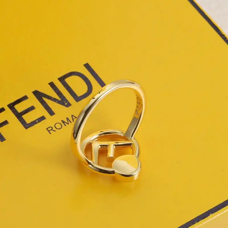 Cheap Affordable F is Fendi Ring In Metal with Pearl Gold 0131