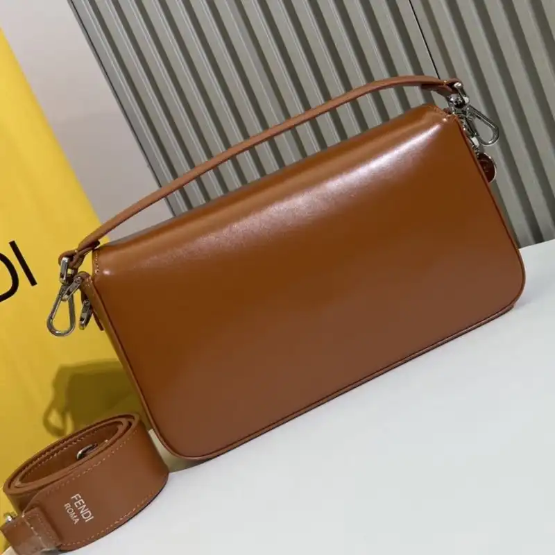 Affordable Affordable Fendi Medium Baguette Bag In Tiffany Smooth Leather Brown 0126