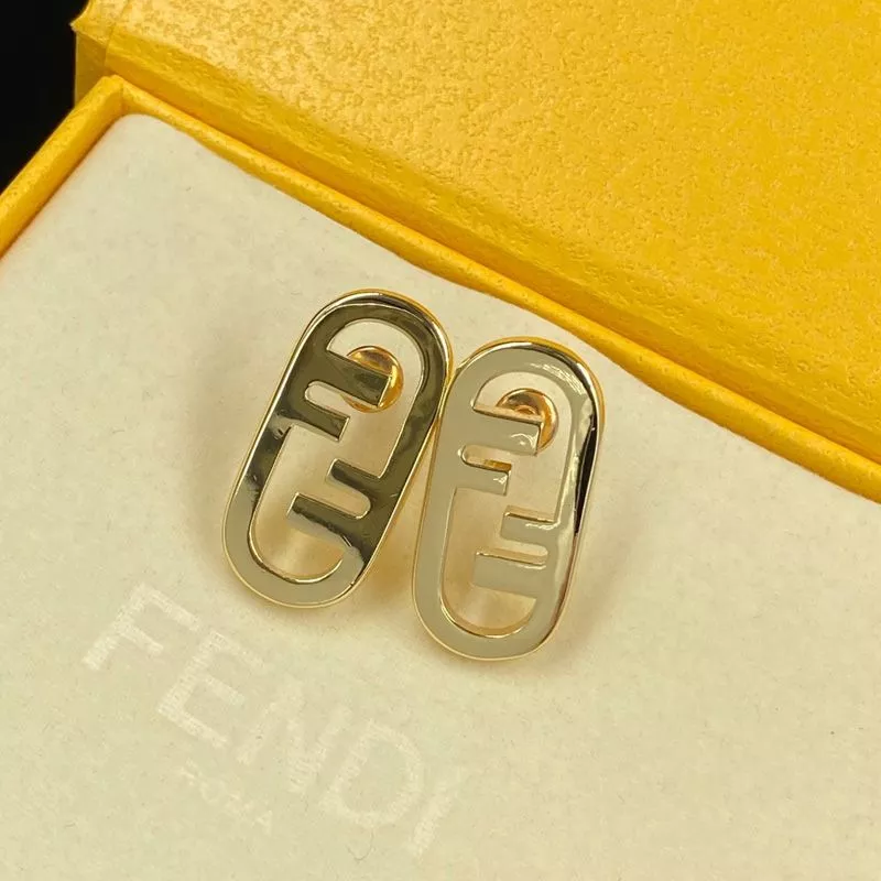 Affordable Fendi O'Lock Stud Earrings In Metal Gold 0120