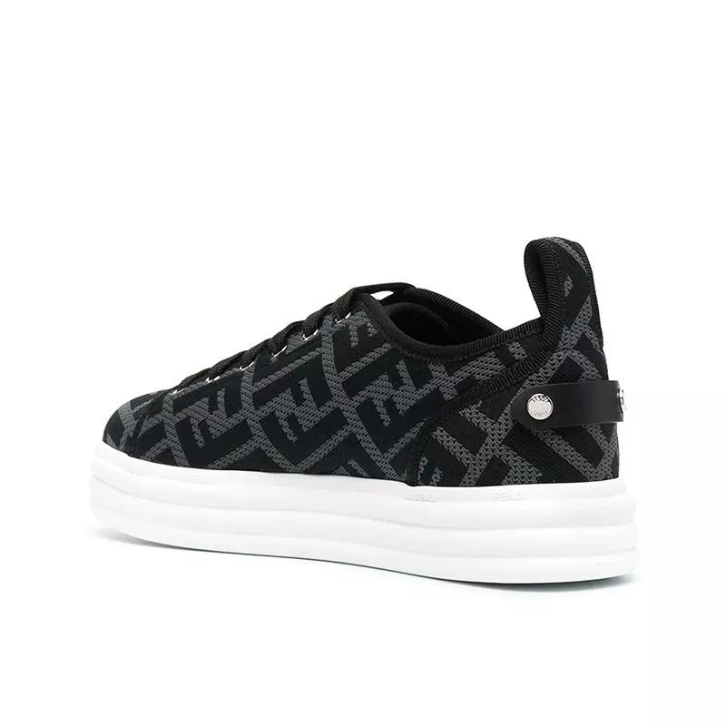 Cheap Affordable Fendi Rise Sneakers Women FF Motif Fabric Black 0119