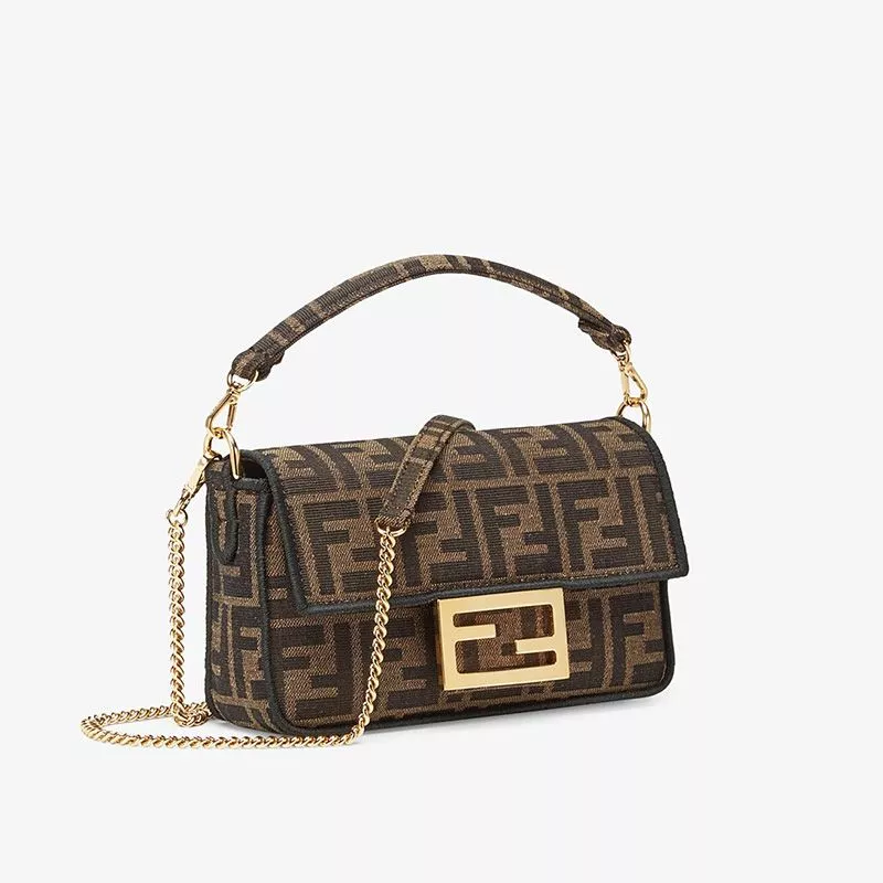 Affordable Affordable Fendi Mini Baguette Bag In FF Motif Fabric Brown 0118