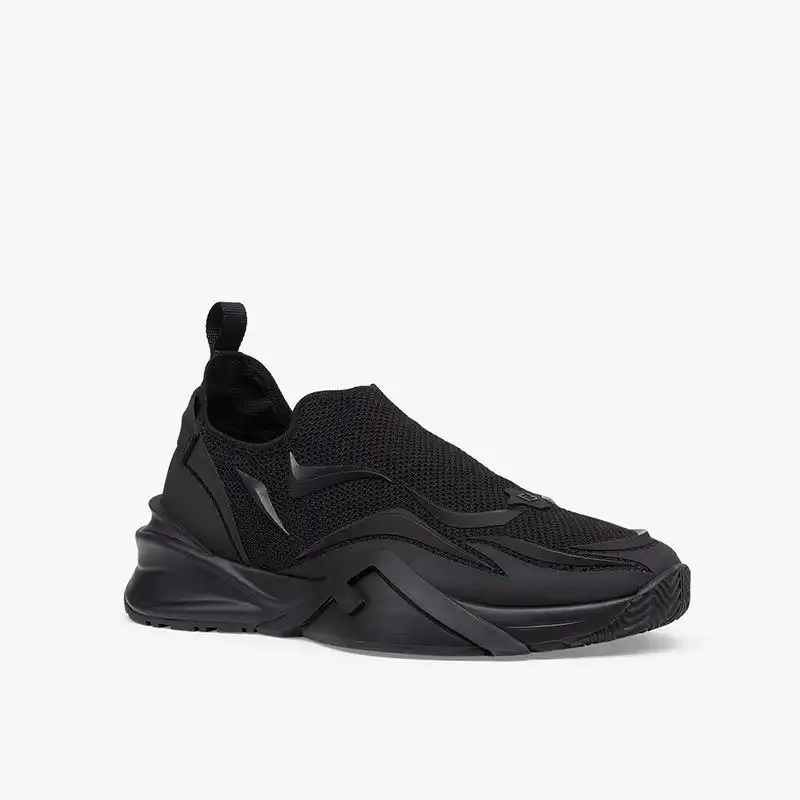 Affordable Fendi Flow Sneakers Unisex Mesh Black 0127