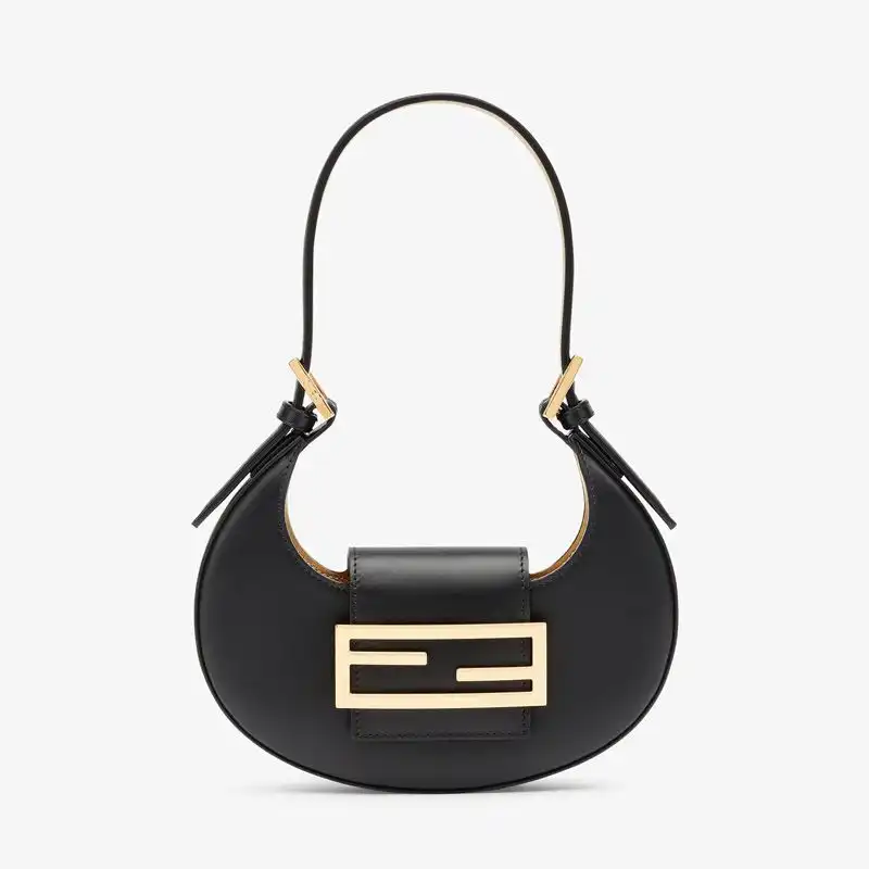 Affordable Fendi Mini Cookie Hobo Bag In Calf Leather Black 0130