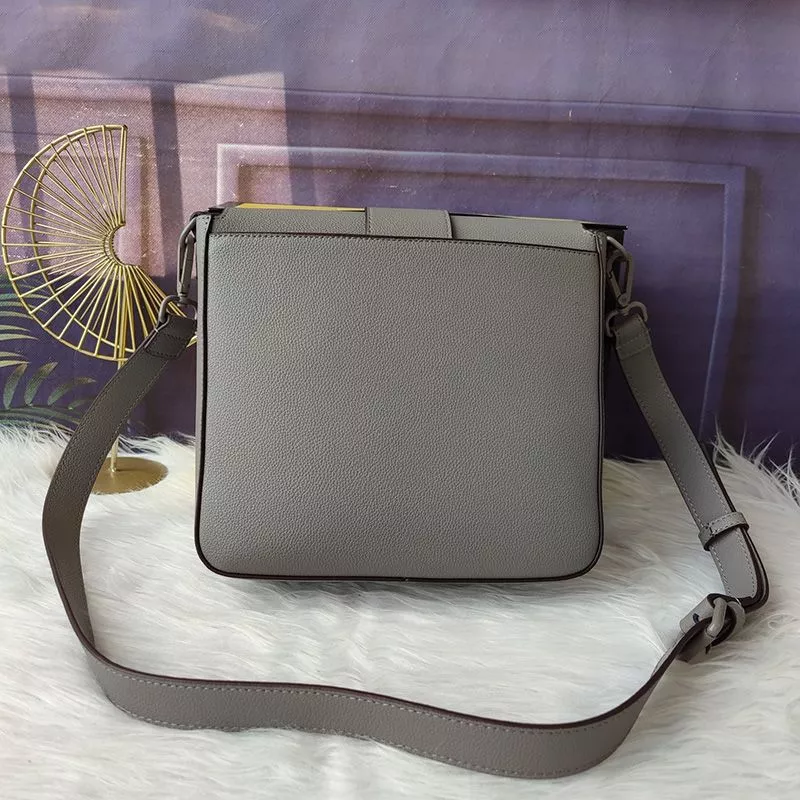 Affordable Affordable Fendi Medium Baguette Messenger In Cuoio Romano Leather Grey 0118