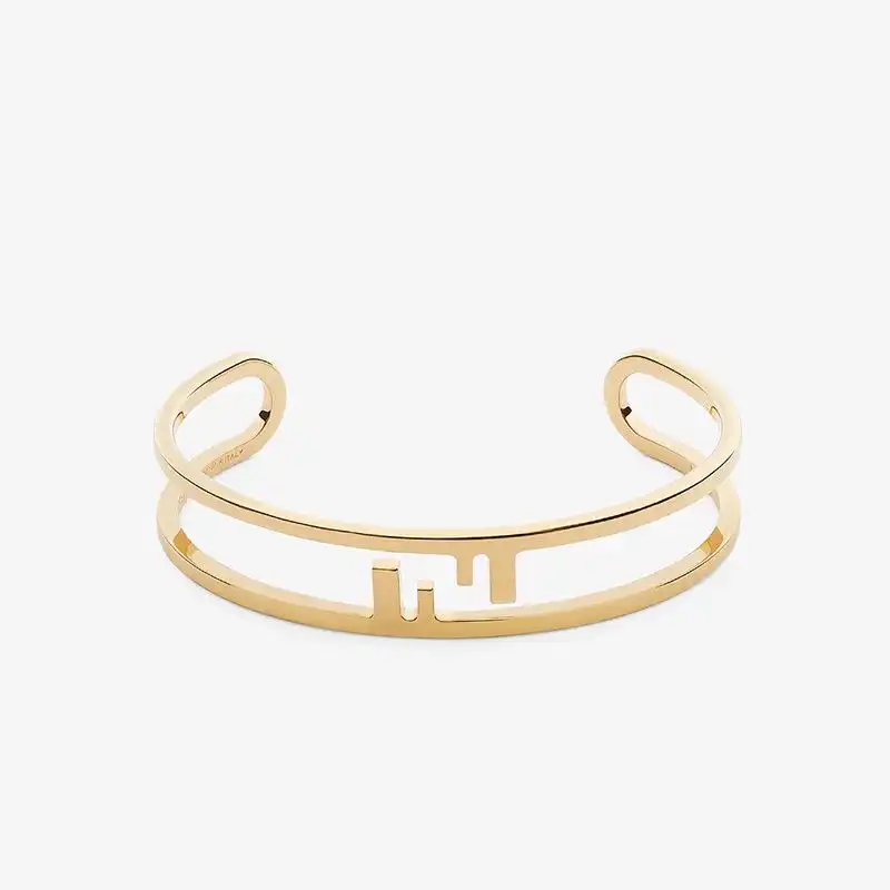 Affordable Fendi O'Lock Bangle Bracelet In Metal Gold 0131