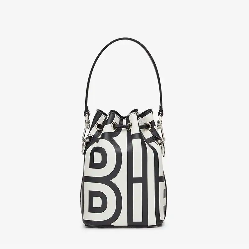 Affordable Affordable Fendi Mini Mon Tresor Bucket Bag In Fendi Roma Capsule Leather Black White 0130