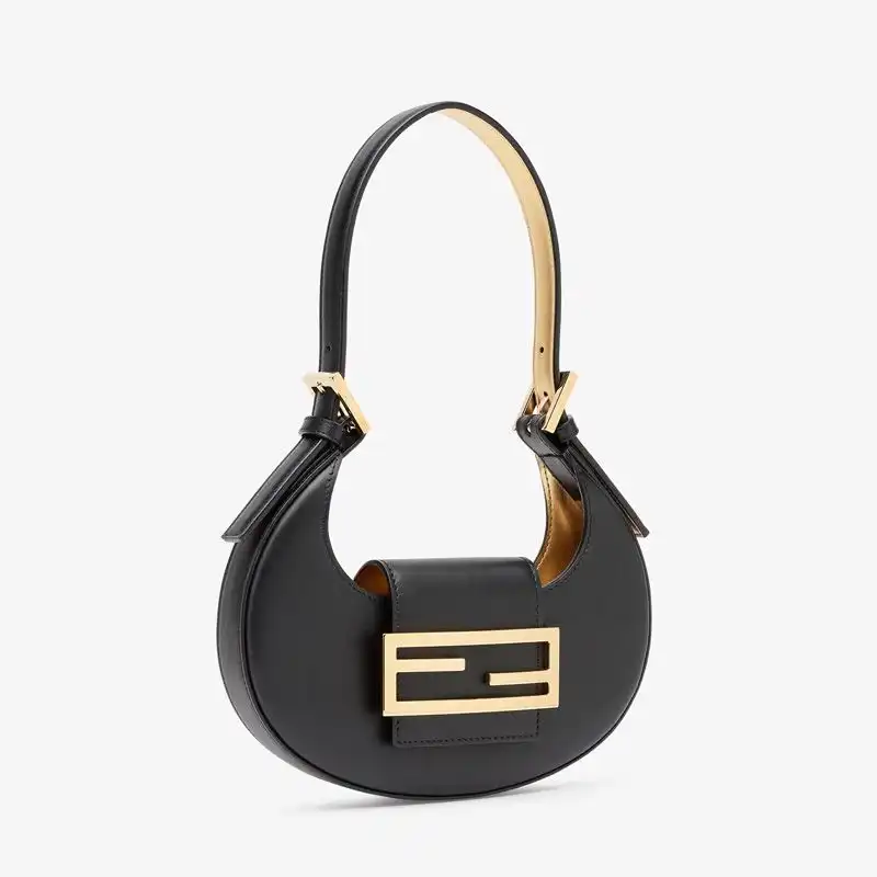 Cheap Affordable Fendi Mini Cookie Hobo Bag In Calf Leather Black 0130