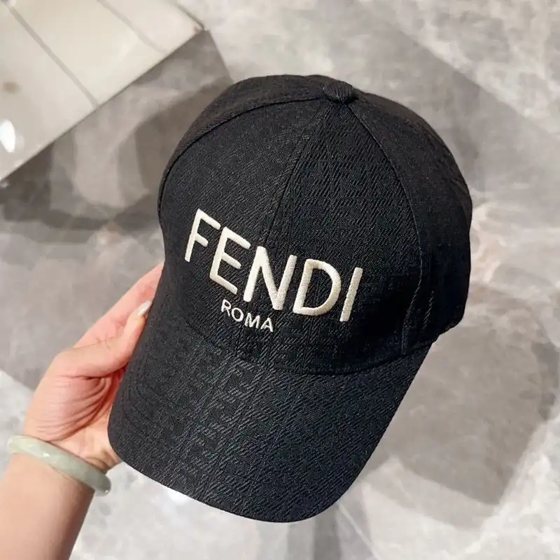 Affordable Fendi Baseball Cap In Fendi Roma FF Shadow Intarsia Motif Canvas Black White 0123