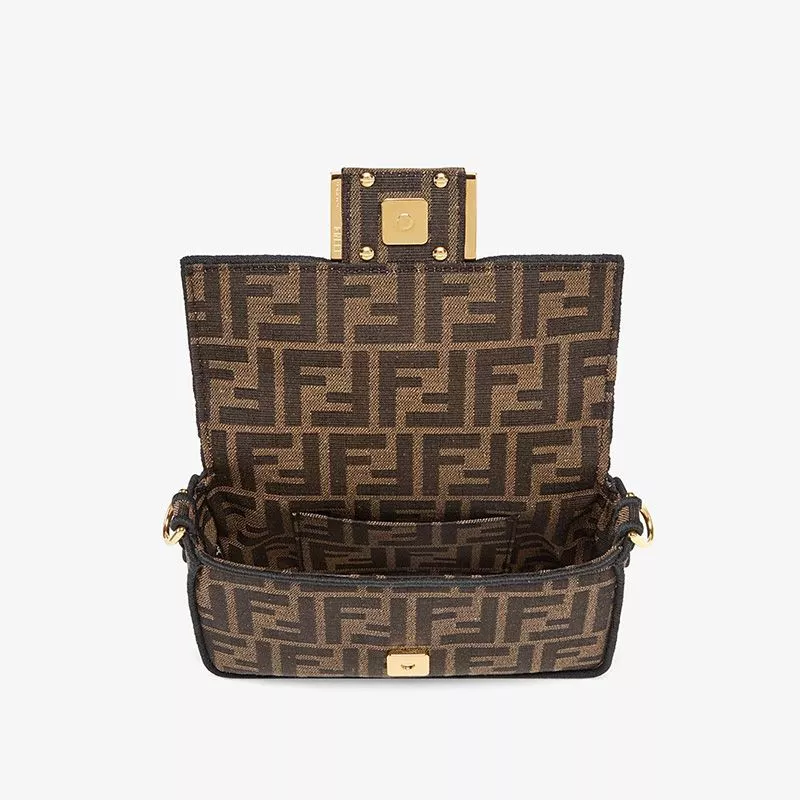 Affordable Affordable Fendi Mini Baguette Bag In FF Motif Fabric Brown 0118