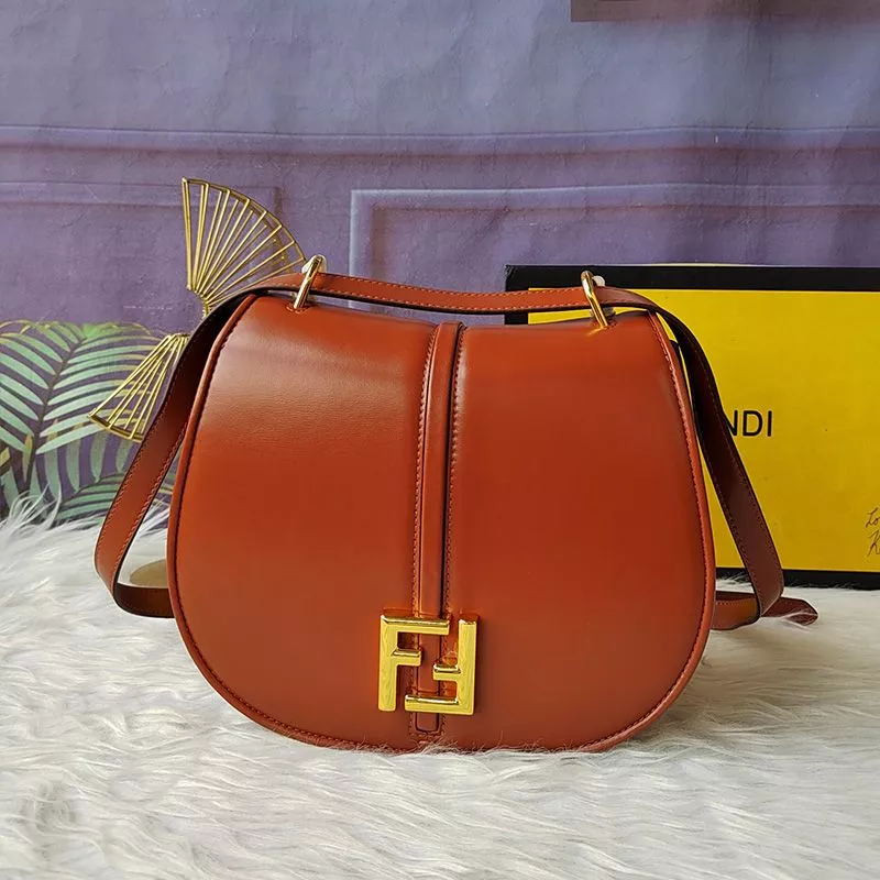 Affordable Fendi Medium C'mon Bag In Calf Leather Brown 0115