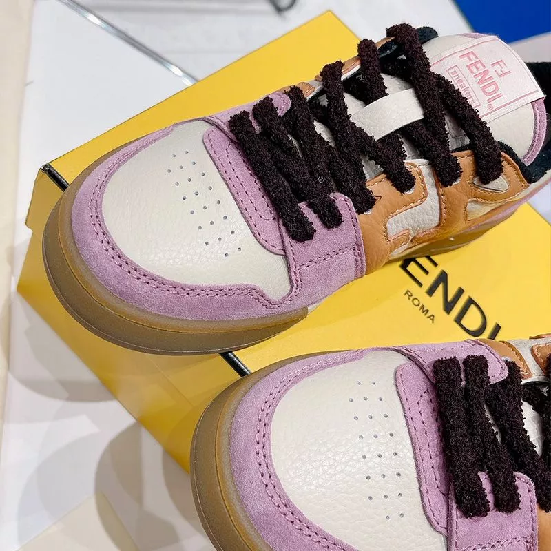 Affordable Affordable Fendi Match Compact Sneakers Unisex Suede Pink 0116