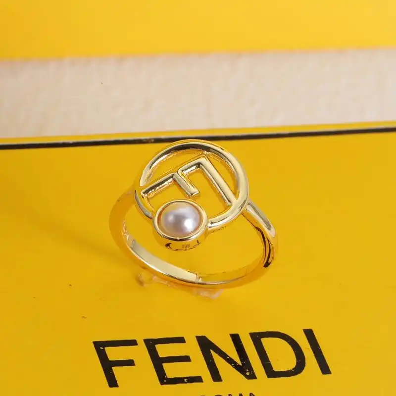 Affordable F is Fendi Ring In Metal with Pearl Gold 0131