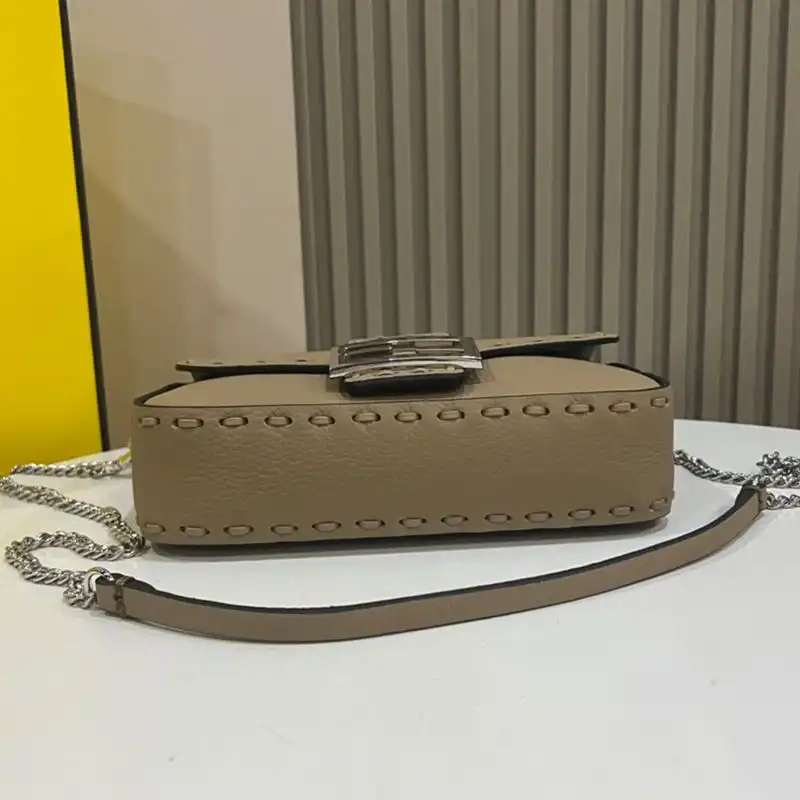 Affordable Affordable Fendi Mini Baguette Selleria Bag In Cuoio Romano Leather Khaki 0130