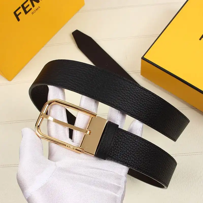 Affordable Fendi Pin Buckle Belt In Calf Leather Black 0123