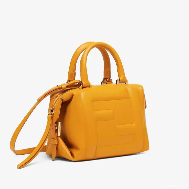 Affordable Affordable Leather Cube Bag FF Fendi Yellow Mini In Nappa 0219