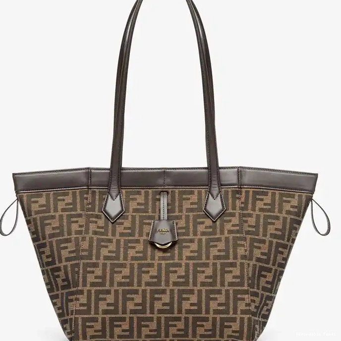 Cheap Affordable Bag Origami Medium Motif Brown Fendi In Fabric FF 0215