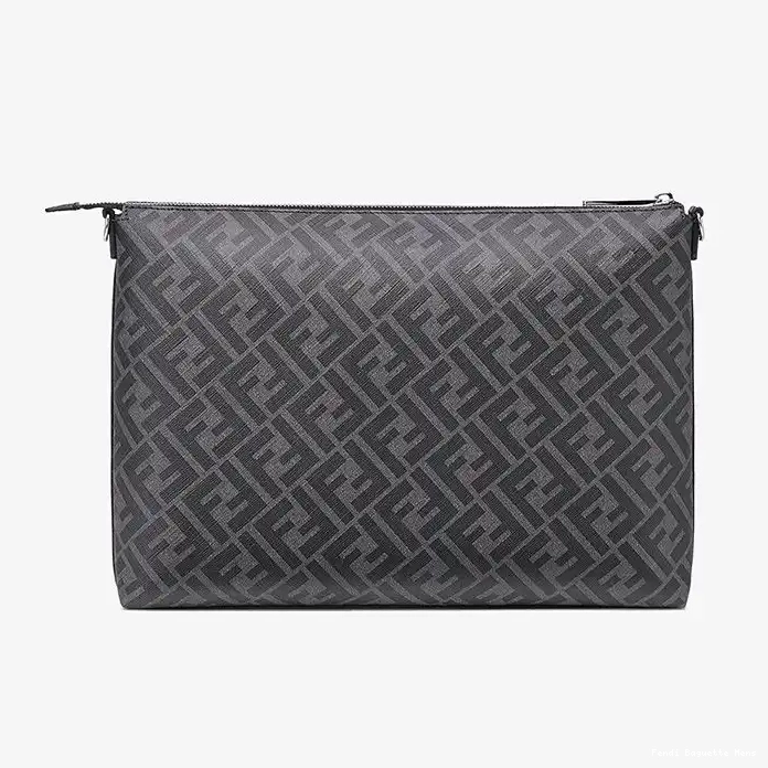 Cheap Affordable Motif Fendi In FF Slim Bag Fabric Messenger Black 0219