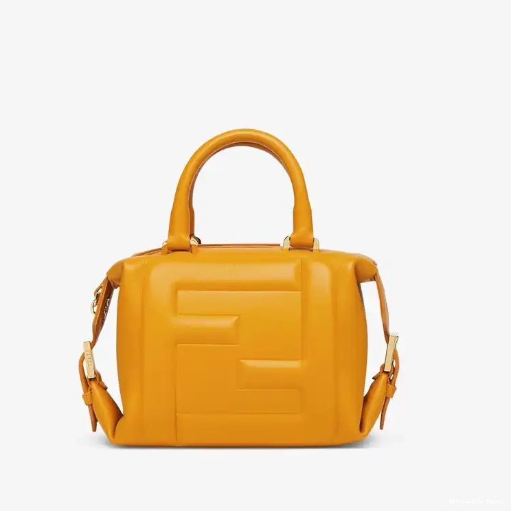 Affordable Affordable Leather Cube Bag FF Fendi Yellow Mini In Nappa 0219