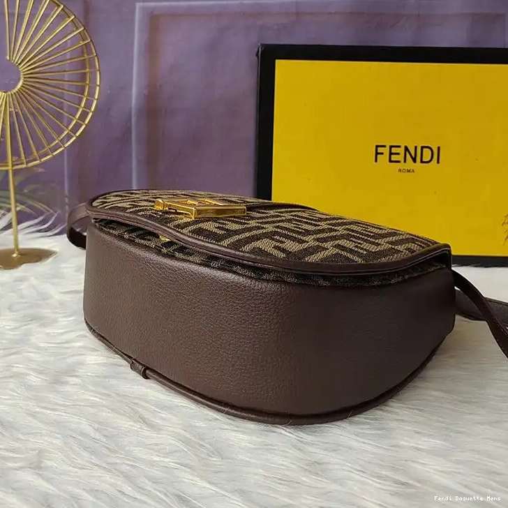 Cheap Affordable C'mon In Fendi Fabric Brown Motif Bag FF Medium 0215