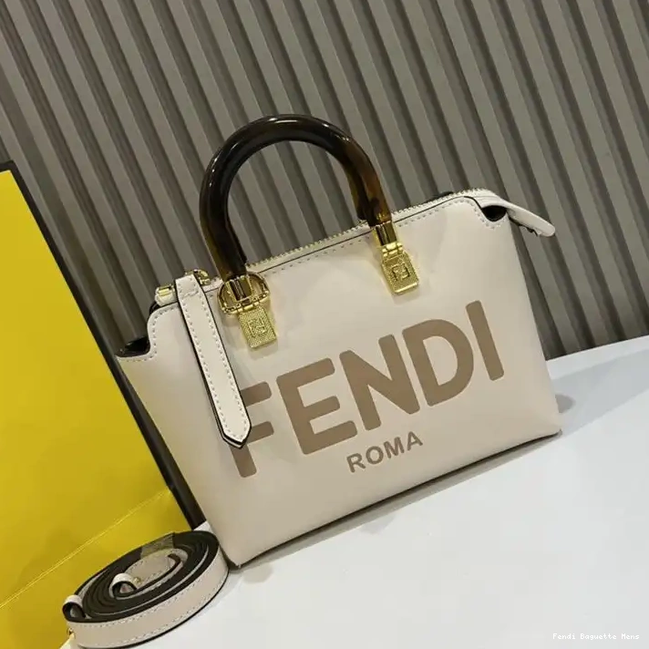 Cheap Affordable Logo Way Fendi Bag ROMA White In Mini The Calf By Leather Boston 0223