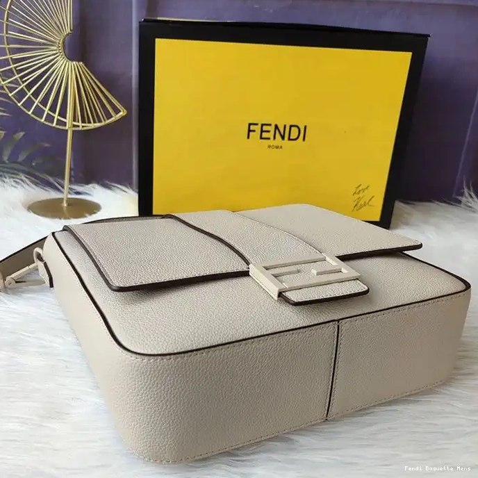 Cheap Affordable Baguette Medium Leather In Beige Messenger Fendi Cuoio Romano 0223