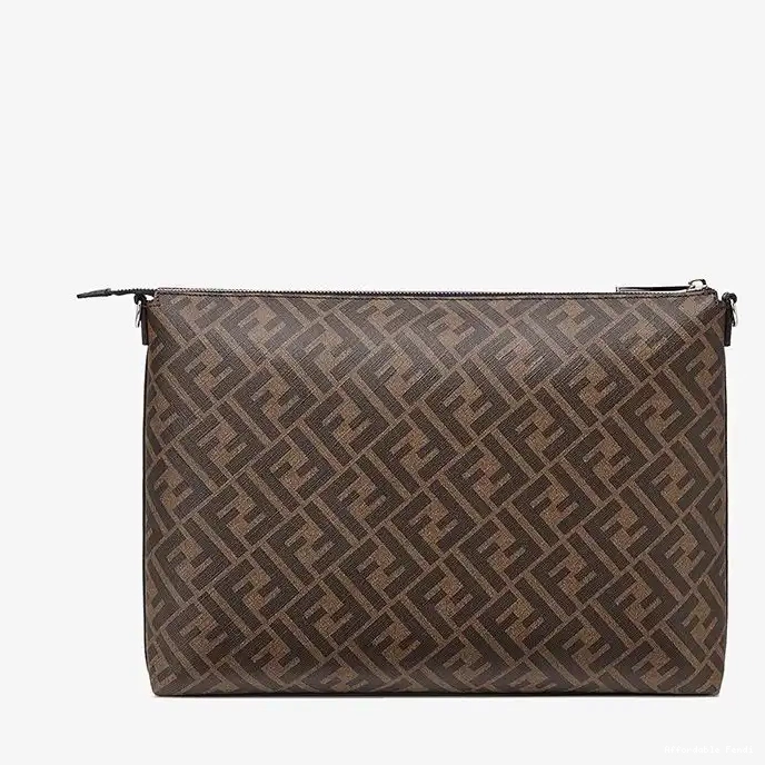 Affordable Affordable Slim Bag Motif FF In Fendi Brown Fabric Messenger 0215