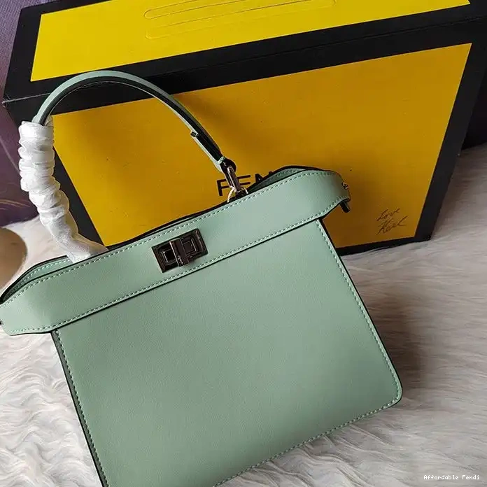 Affordable Affordable Peekaboo ISeeU Fendi Petite In Bag Nappa Leather Green 0211