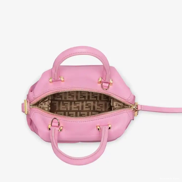 Cheap Affordable Nappa Bag Cube In Pink FF Mini Leather Fendi 0213