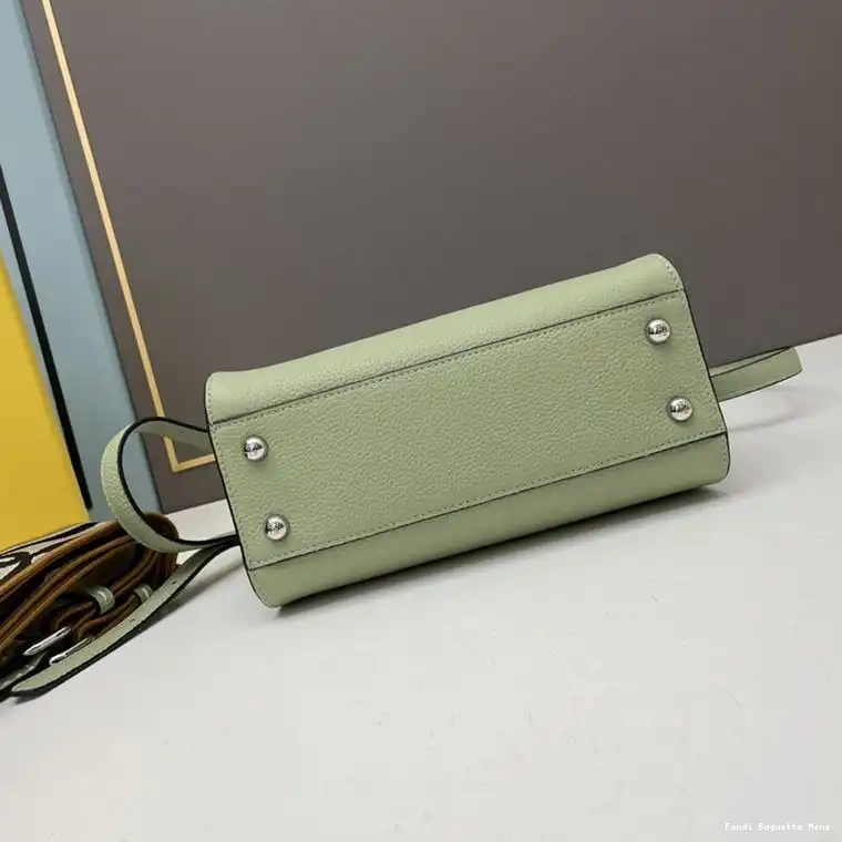 Affordable Affordable Leather Iconic Green Stitching Bag In Mini Calf Peekaboo Fendi 0218