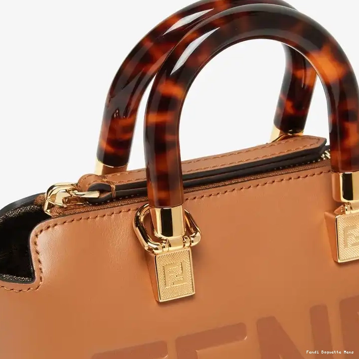 Affordable Affordable In The Way By ROMA Brown Logo Mini Calf Bag Fendi Leather Boston 0217