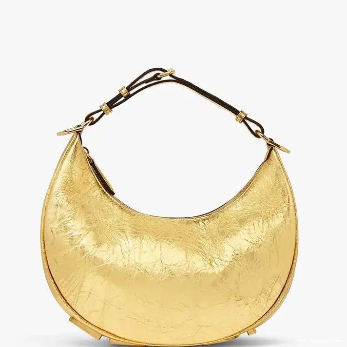 Cheap Affordable Calf Gold Hobo Bag Fendigraphy Fendi Small In Leather 0221