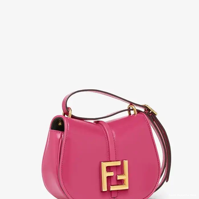 Cheap Affordable Fendi C'mon Calf Leather Rose In Mini Bag 0226