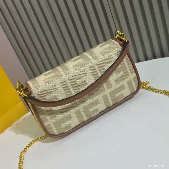 Affordable Affordable Baguette FF Mini Bag In Fendi Beige Motif Canvas 0209