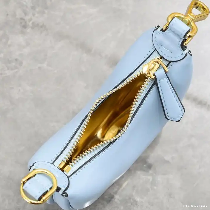 Affordable Affordable Blue In Fendigraphy Leather Calf Hobo Bag Sky Nano Fendi 0225