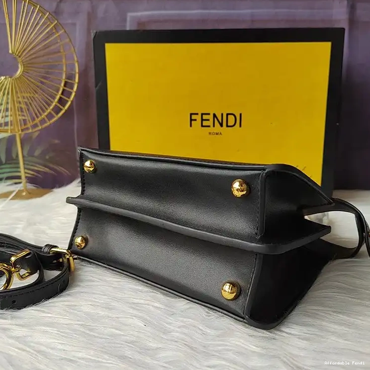 Affordable Affordable Black ISeeU In Nappa Bag Fendi Peekaboo Petite Leather 0209