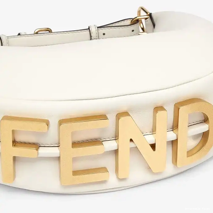 Affordable Affordable Hobo Bag In White Fendigraphy Fendi Leather Small Calf 0215