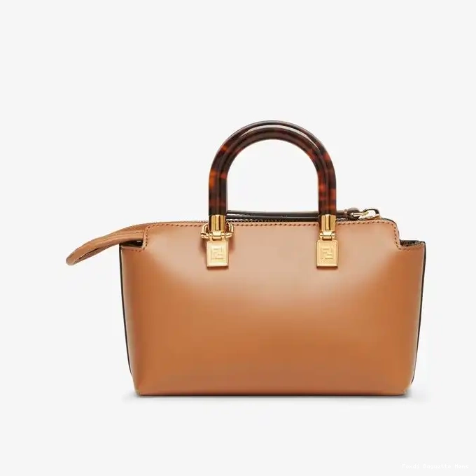 Affordable Affordable In The Way By ROMA Brown Logo Mini Calf Bag Fendi Leather Boston 0217