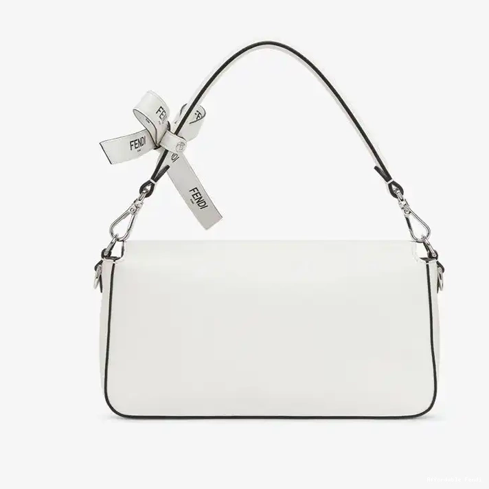 Cheap Affordable Fendi Nappa Leather White In Motif Medium Bag The Baguette Baguette 0213