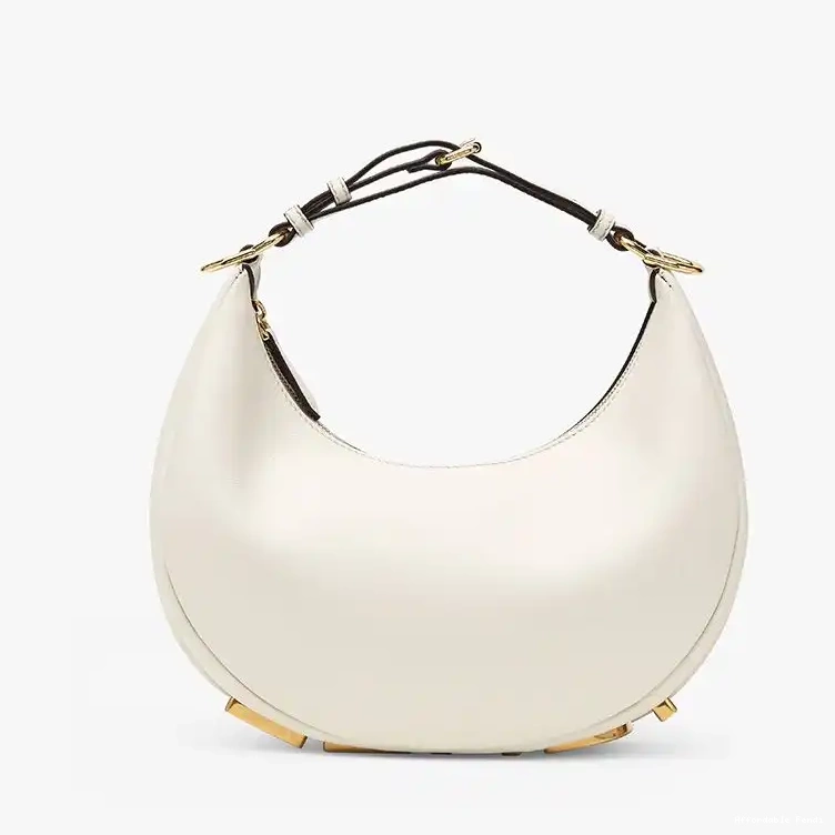 Affordable Affordable Hobo Bag In White Fendigraphy Fendi Leather Small Calf 0215