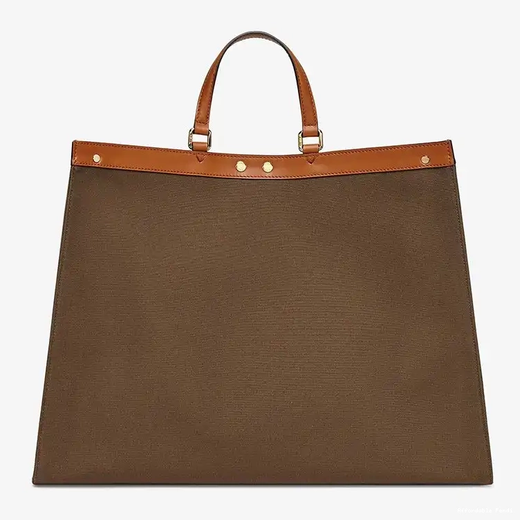 Affordable Affordable Brown Fendi Logo ROMA X-Tote Medium In Peekaboo Canvas 0219