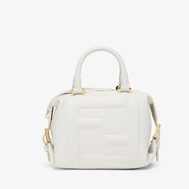 Cheap Affordable White Nappa Cube Bag Mini Fendi Leather In FF 0210