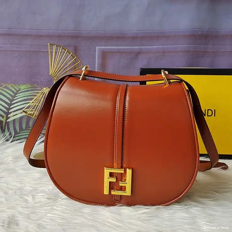 Cheap Affordable Leather In Medium C'mon Bag Fendi Brown Calf 0220