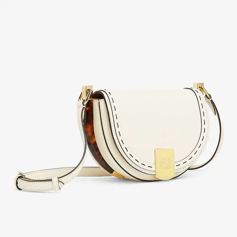 Affordable Affordable Fendi Moonlight Bag In ROMA Logo Calf Leather White 0204