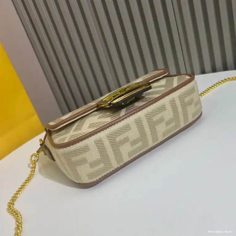 Affordable Affordable Baguette FF Mini Bag In Fendi Beige Motif Canvas 0209